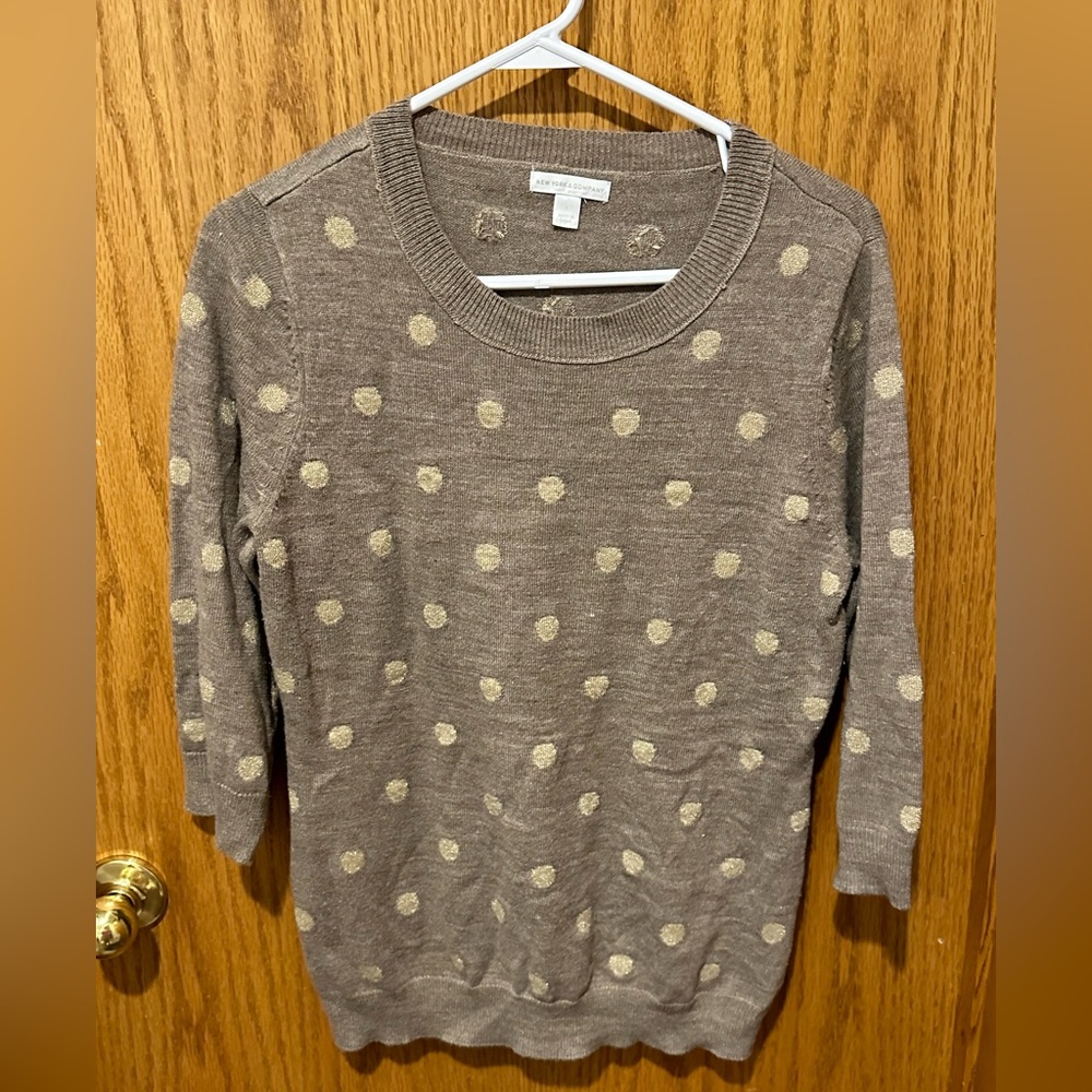 Tan and gold New York & Co Sweater